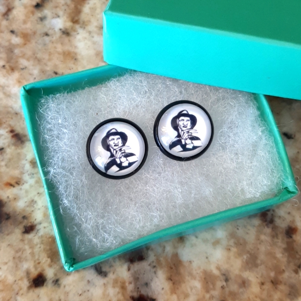 Black and White Stud Earrings